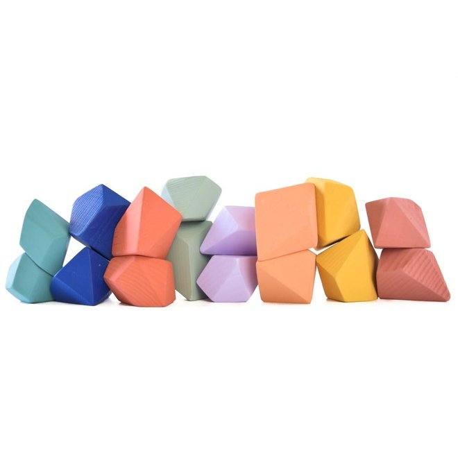 Set of 16 Rock Blocks  - Confetti