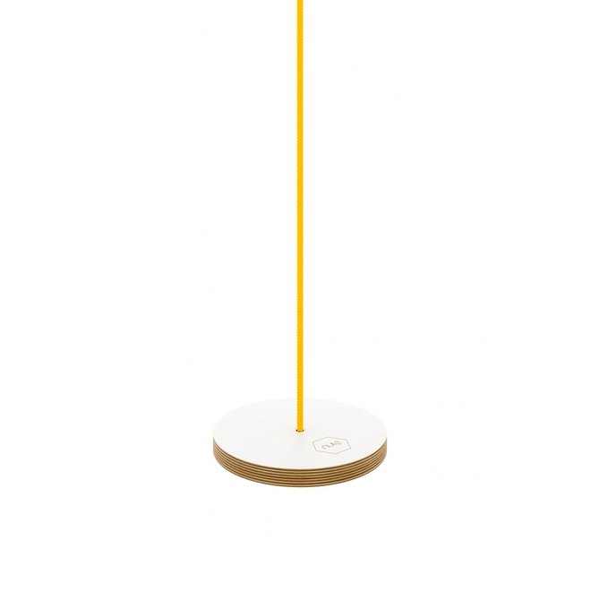 Round Swing - white with yellow rope