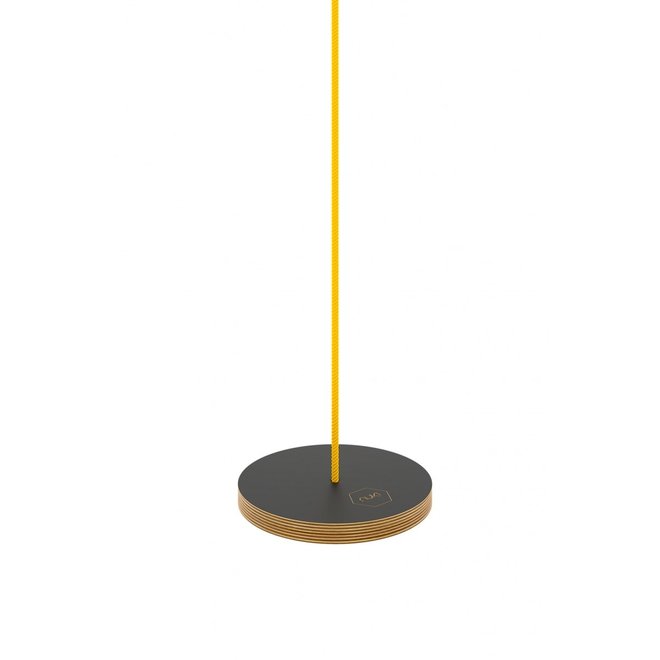 Round Swing - black with yellow rope