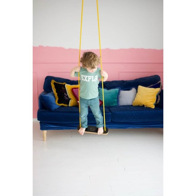 Rectangular Swing - white with yellow rope