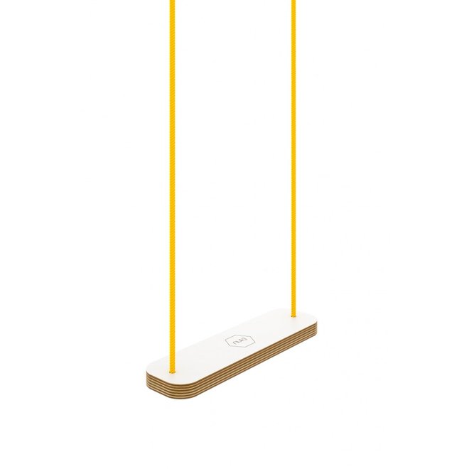 Rectangular Swing - white with yellow rope