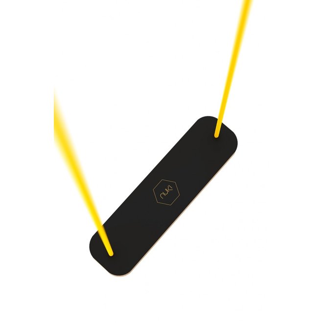 Rectangular Swing - black with yellow rope