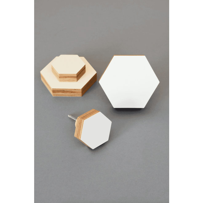 Set of 2 hexagon wall hooks - White