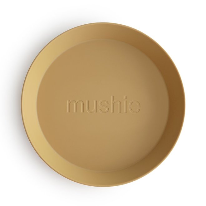 Round Dinnerware Plates, Set of 2 - Mustard