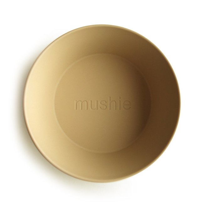 Round Dinnerware Bowls, Set of 2 - Mustard