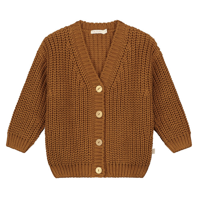 Chunky Knitted Cardigan Rust