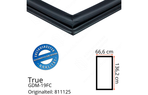 True GDM-19FC Türdichtung 136,2 x 66,6 cm (Profil breit)