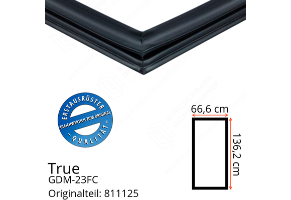 True GDM-23FC Türdichtung 136,2 x 66,6 cm (Profil breit)