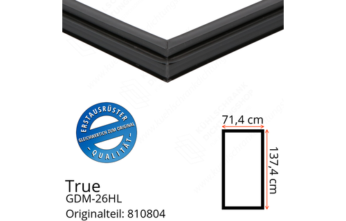 True GDM-26HL Türdichtung 137,4 x 71,4 cm (Profil schmal)