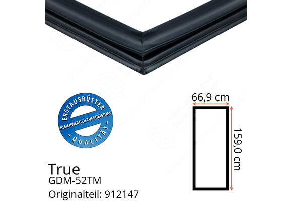 True GDM-52TM Türdichtung 159,0 x 66,9 cm (Profil breit)