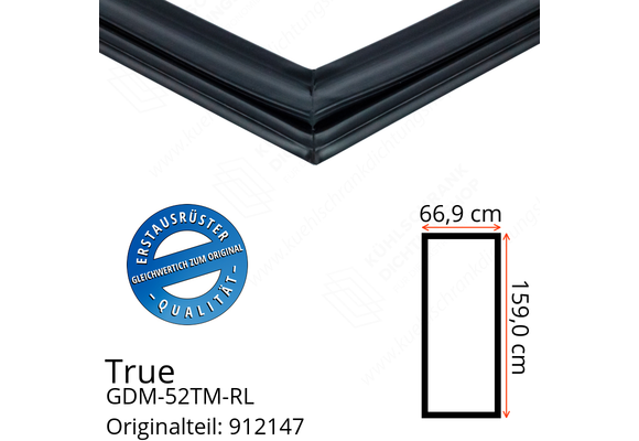 True GDM-52TM-RL Türdichtung 159,0 x 66,9 cm (Profil breit)