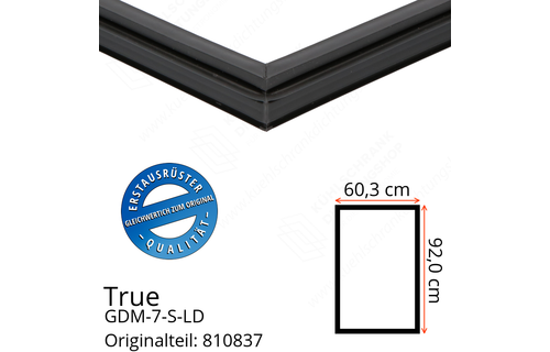 True GDM-7-S-LD Türdichtung 92,0 x 60,3 cm (Profil schmal)