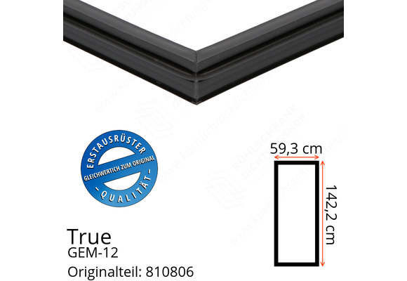 True GEM-12 Türdichtung 142,2 x 59,3 cm (Profil schmal)