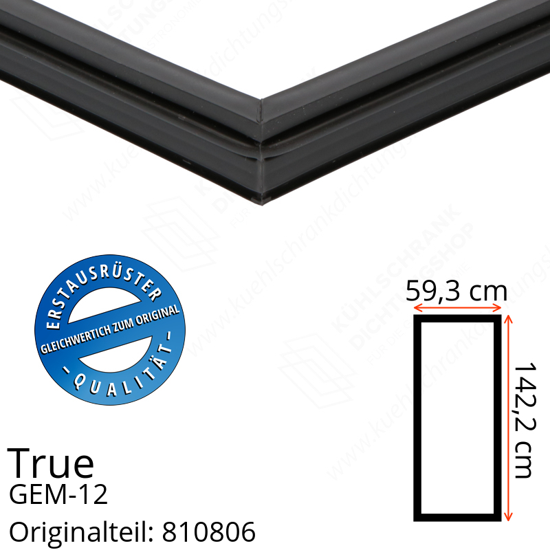 True GEM-12 Türdichtung 142,2 x 59,3 cm (Profil schmal)