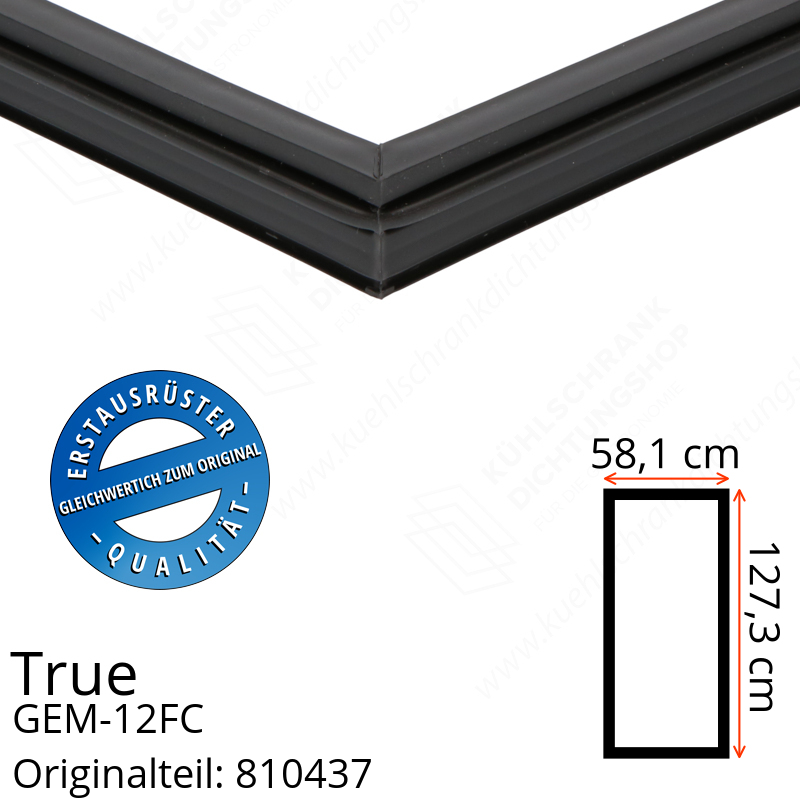 True GEM-12FC Türdichtung 127,3 x 58,1 cm (Profil schmal)