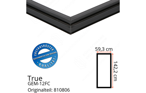 True GEM-12FC Türdichtung 142,2 x 59,3 cm (Profil schmal)