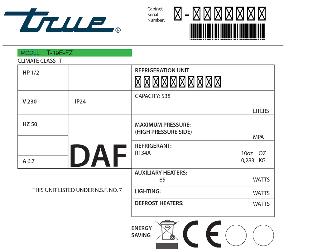 True T-19E-FZ Türdichtung 136,2 x 66,6 cm (Profil breit)