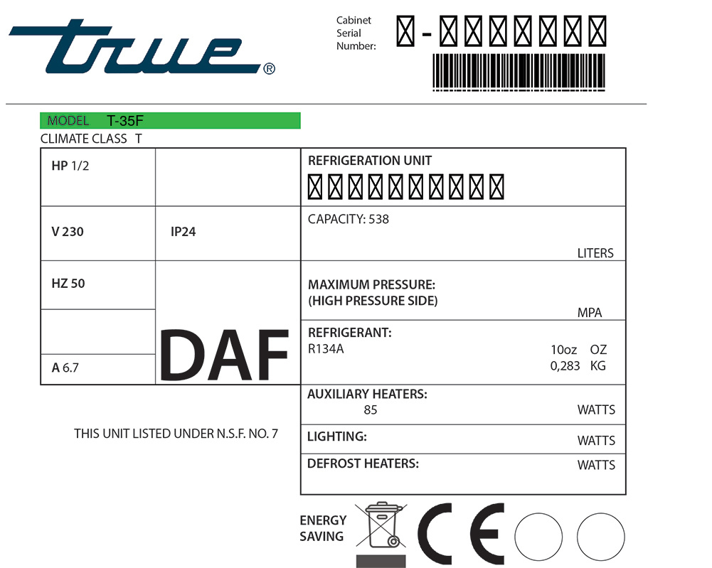 True T-35F Türdichtung 137,5 x 47,0 cm (Profil schmal)