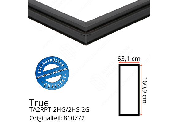 True TA2RPT-2HG/2HS-2G Türdichtung 160,9 x 63,1 cm (Profil schmal)
