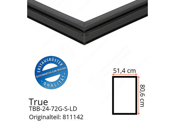 True TBB-24-72G-S-LD Türdichtung 80,6 x 51,4 cm (Profil schmal)