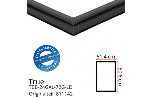 True TBB-24GAL-72G-LD Türdichtung 80,6 x 51,4 cm (Profil schmal)