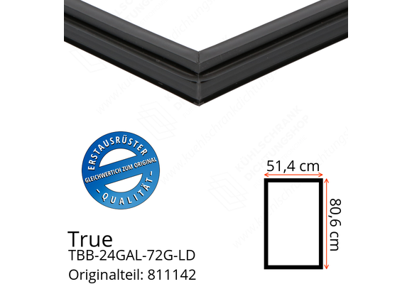 True TBB-24GAL-72G-LD Türdichtung 80,6 x 51,4 cm (Profil schmal)