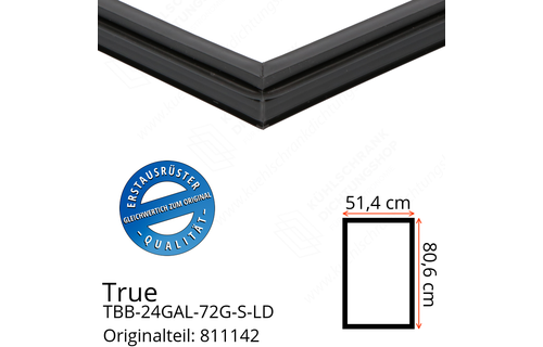 True TBB-24GAL-72G-S-LD Türdichtung 80,6 x 51,4 cm (Profil schmal)