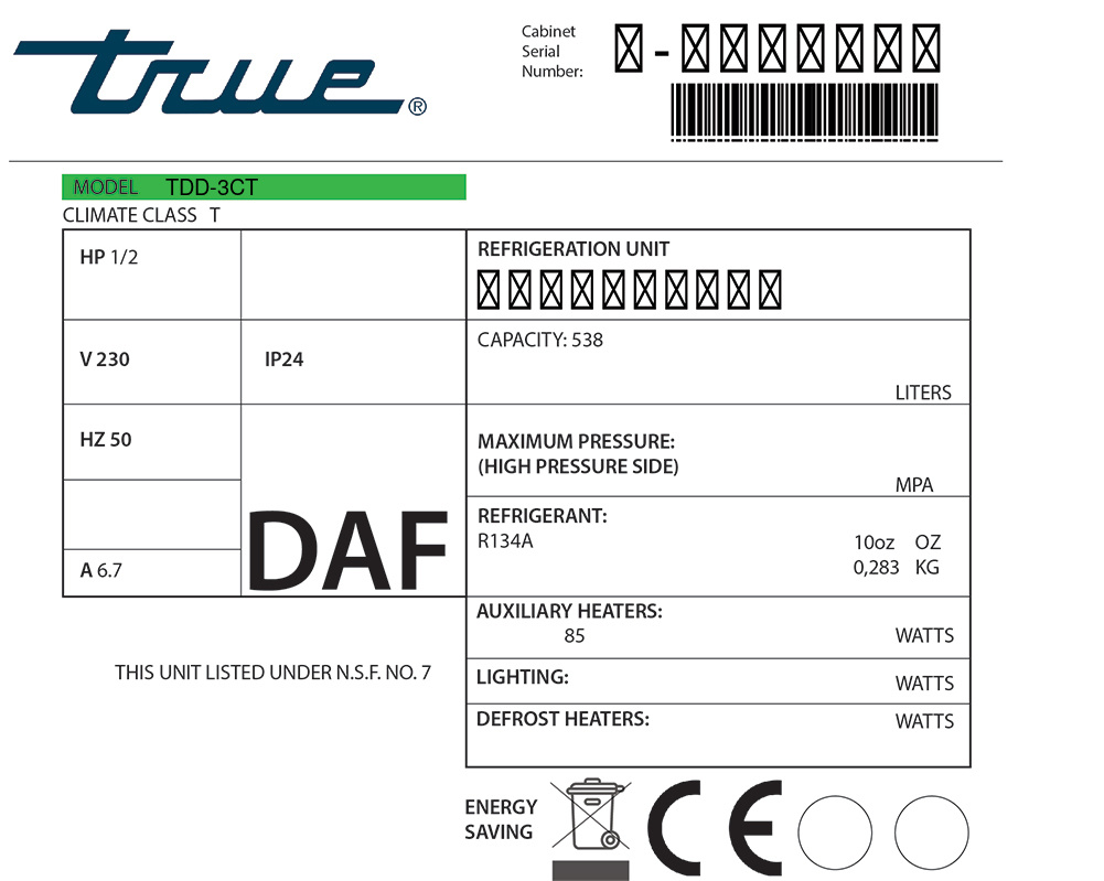 True TDD-3CT Türdichtung 76,2 x 52,7 cm (Profil schmal)