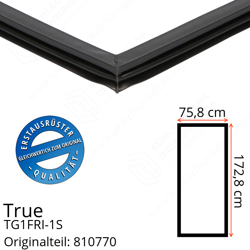 True TG1FRI-1S Türdichtung 172,8 x 75,8 cm (Profil schmal)