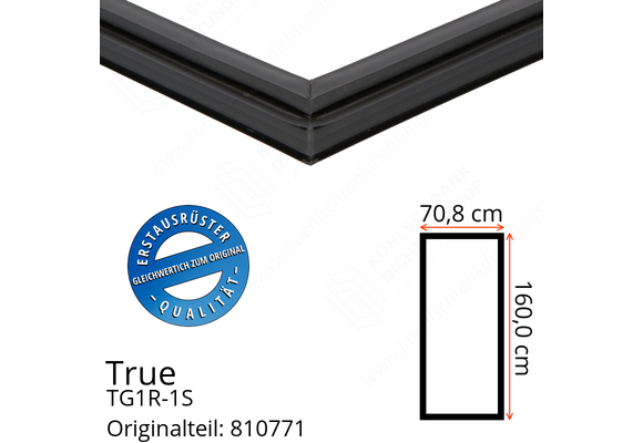 True TG1R-1S Türdichtung 160,0 x 70,8 cm (Profil schmal)