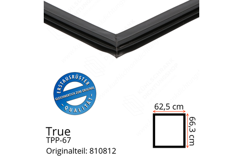True TPP-67 Türdichtung 66,3 x 62,5 cm (Profil schmal)