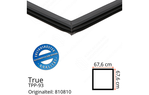True TPP-93 Türdichtung 67,6 x 67,6 cm (Profil schmal)