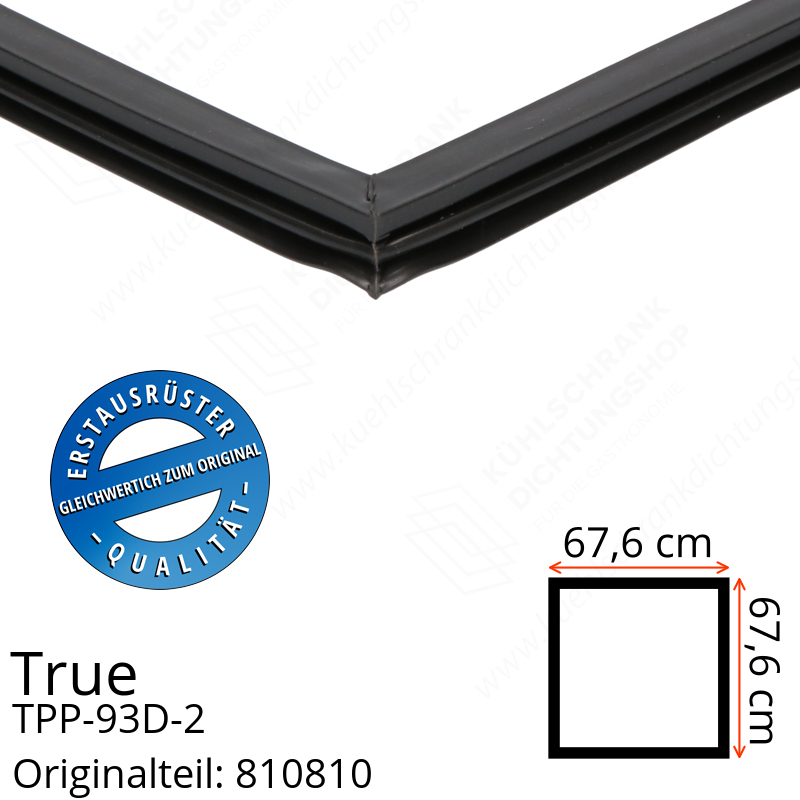 True TPP-93D-2 Türdichtung 67,6 x 67,6 cm (Profil schmal)
