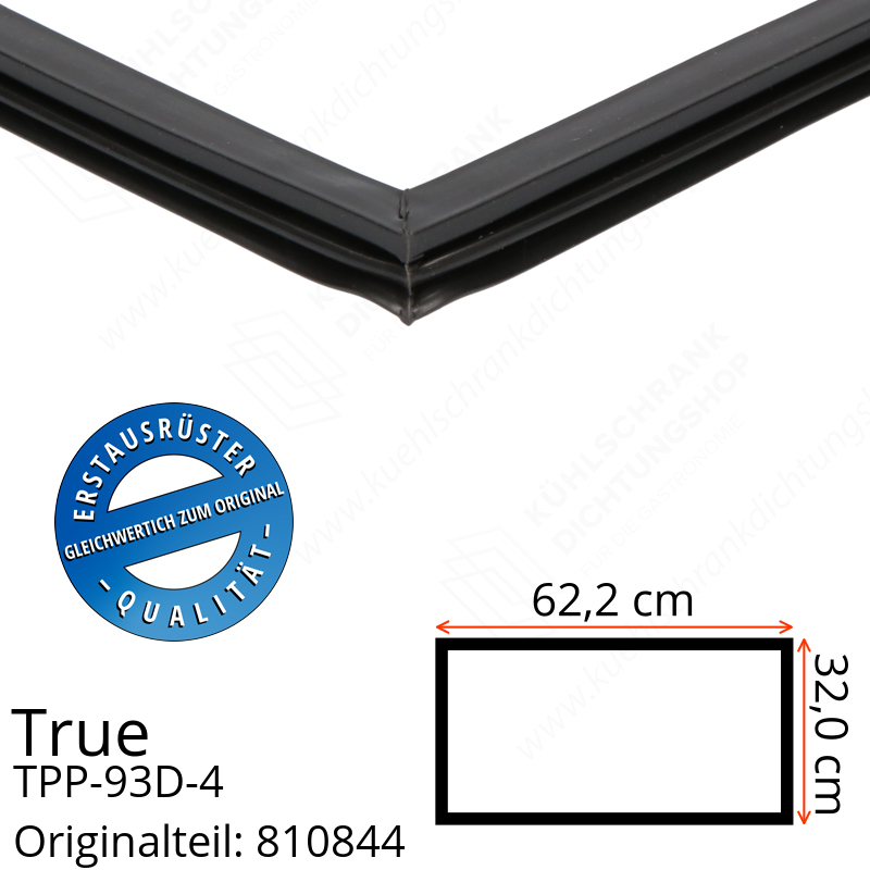 True TPP-93D-4 Schubladendichtung 32,0 x 62,2 cm (Profil schmal)