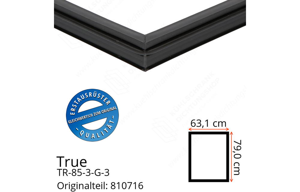 True TR-85-3-G-3 Türdichtung 79,0 x 63,1 cm (Profil schmal)