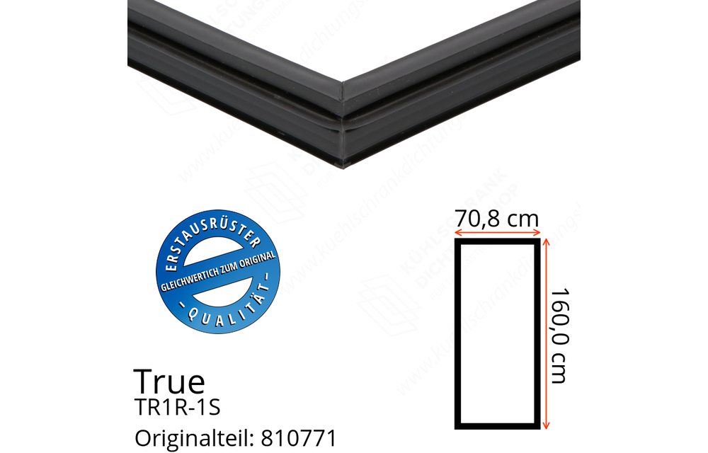 True TR1R-1S Türdichtung 160,0 x 70,8 cm (Profil schmal)