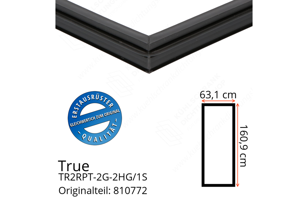 True TR2RPT-2G-2HG/1S Türdichtung 160,9 x 63,1 cm (Profil schmal)