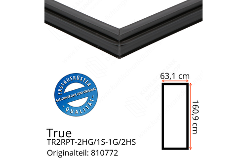 True TR2RPT-2HG/1S-1G/2HS Türdichtung 160,9 x 63,1 cm (Profil schmal)