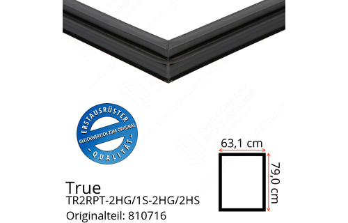 True TR2RPT-2HG/1S-2HG/2HS Türdichtung 79,0 x 63,1 cm (Profil schmal)