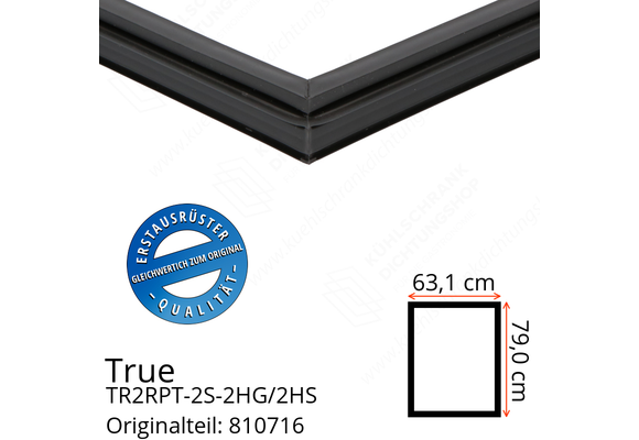 True TR2RPT-2S-2HG/2HS Türdichtung 79,0 x 63,1 cm (Profil schmal)
