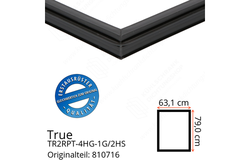 True TR2RPT-4HG-1G/2HS Türdichtung 79,0 x 63,1 cm (Profil schmal)