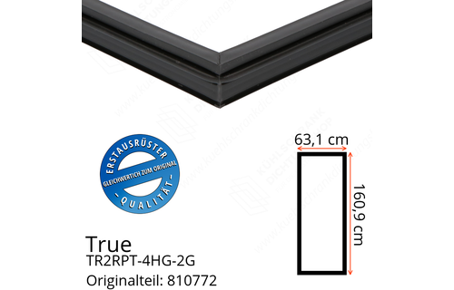 True TR2RPT-4HG-2G Türdichtung 160,9 x 63,1 cm (Profil schmal)