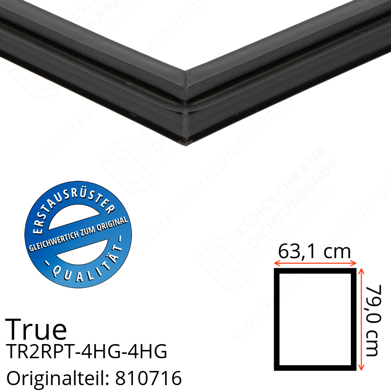 True TR2RPT-4HG-4HG Türdichtung 79,0 x 63,1 cm (Profil schmal)