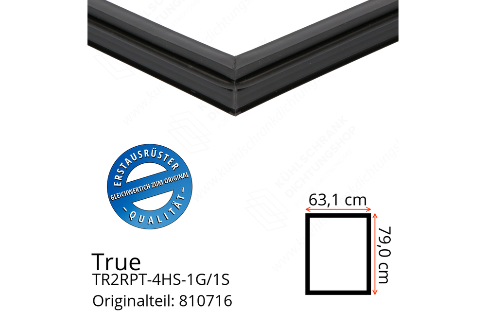 True TR2RPT-4HS-1G/1S Türdichtung 79,0 x 63,1 cm (Profil schmal)