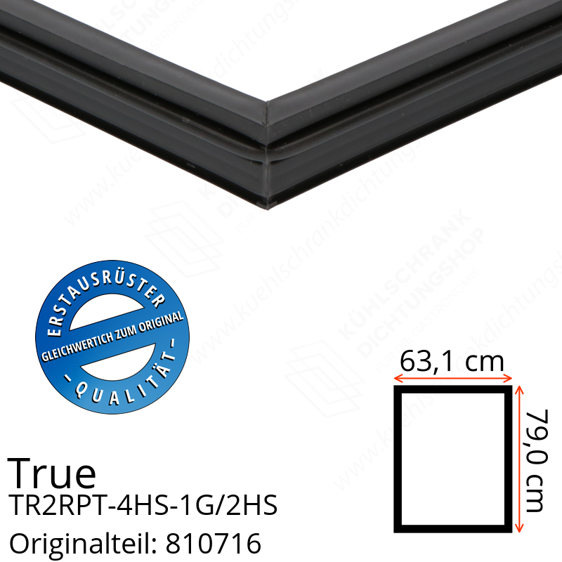 True TR2RPT-4HS-1G/2HS Türdichtung 79,0 x 63,1 cm (Profil schmal)