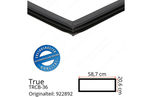 True TRCB-36 Schubladendichtung 20,6 x 58,7 cm (Profil schmal)