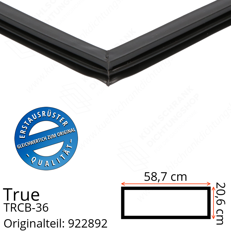 True TRCB-36 Schubladendichtung 20,6 x 58,7 cm (Profil schmal)