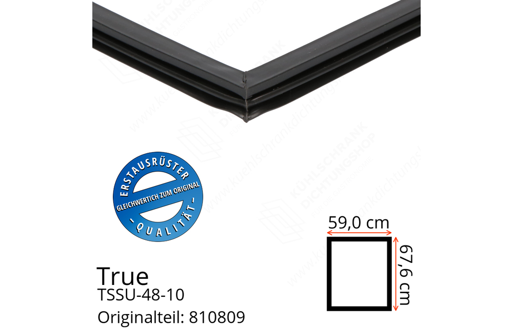 True TSSU-48-10 Türdichtung 67,6 x 59,0 cm (Profil schmal)