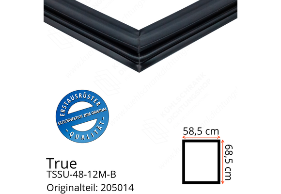 True TSSU-48-12M-B Türdichtung 68,5 x 58,5 cm (Profil breit)