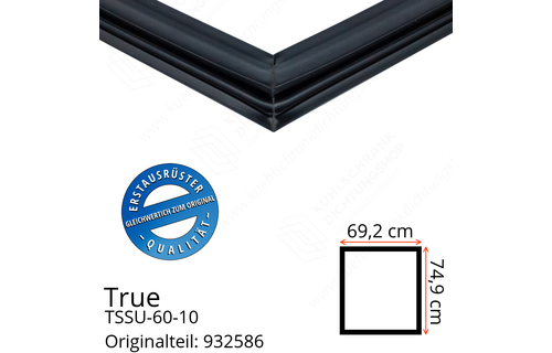True TSSU-60-10 Türdichtung 74,9 x 69,2 cm (Profil breit)
